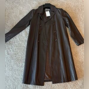 Asos women faux leather trench coat